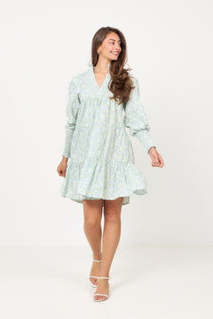 Embla Poplin Print Dress - Blue Garden