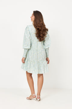 Embla Poplin Print Dress - Blue Garden