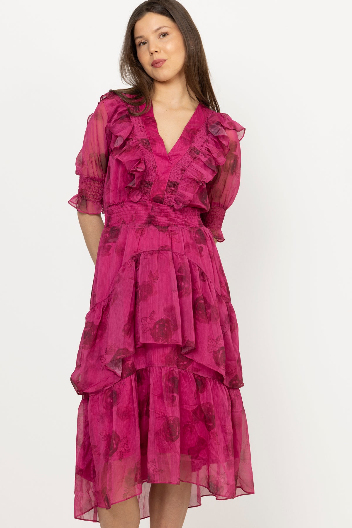 Astrid Chiffon Dress - Pink