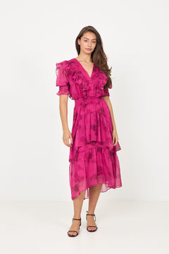 Astrid Chiffon Dress - Pink