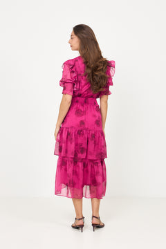 Astrid Chiffon Dress - Pink