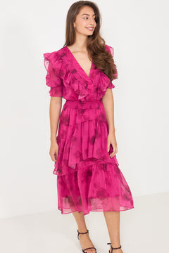 Astrid Chiffon Dress - Pink