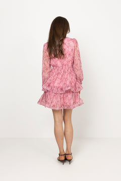 Jade Wave Blurry Stripe Dress - Blurry Pink Lurex Stripe