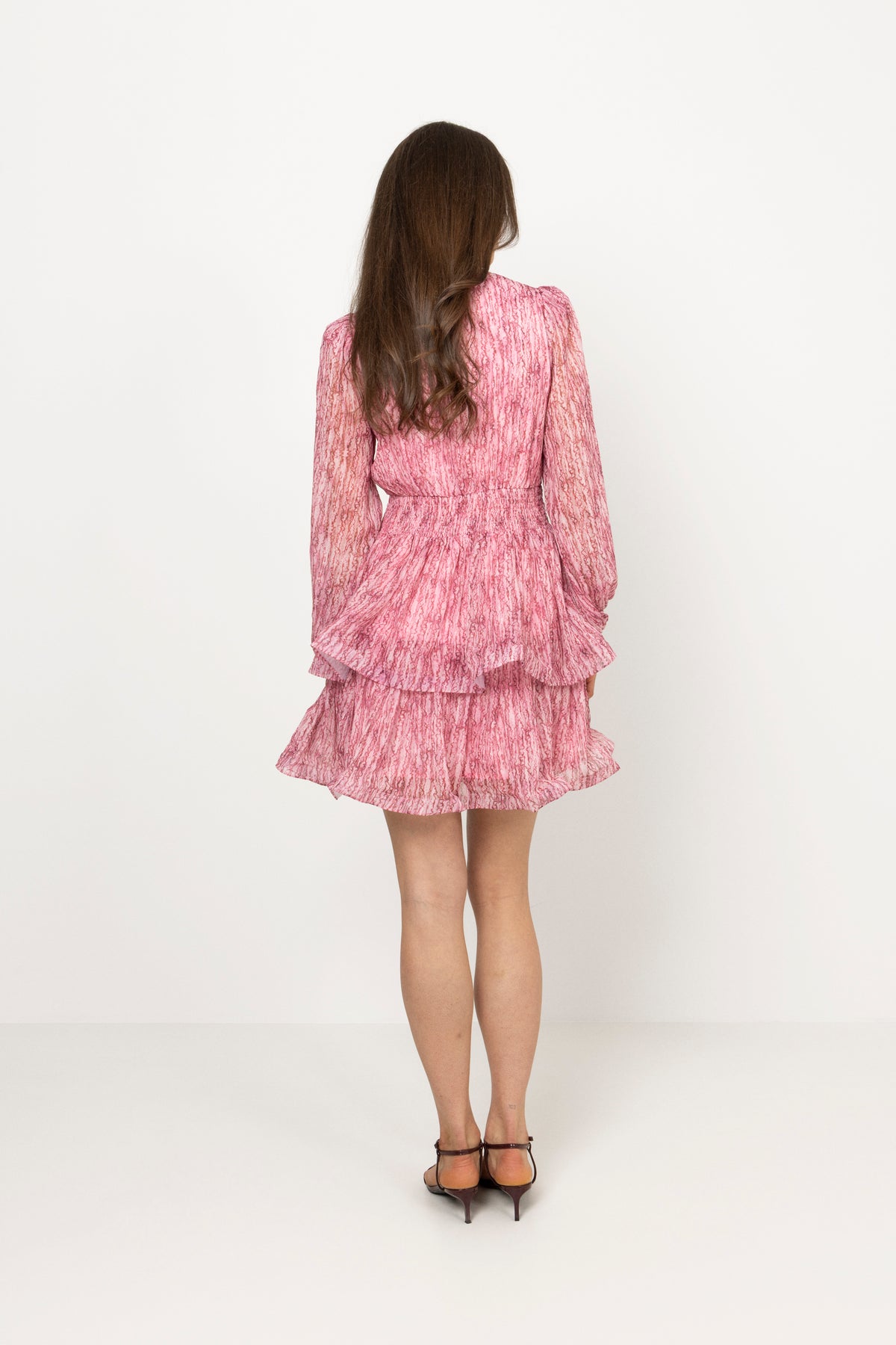 Jade Wave Blurry Stripe Dress - Blurry Pink Lurex Stripe