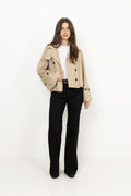 Anastasia Short Trench Jacket - Sand