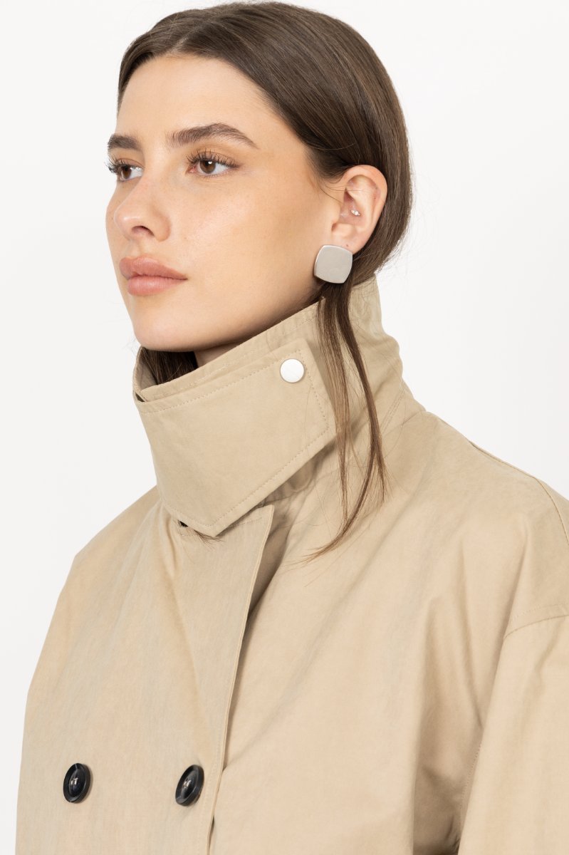 Anastasia Short Trench Jacket - Sand