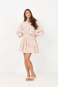 Delphine Flower Dress - Pink Flower