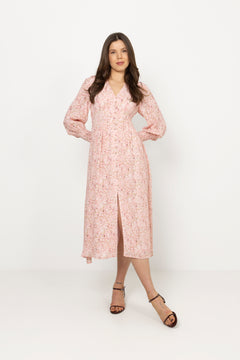Una Viscose Crepe Dress - Pink