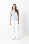 Vår Pinstripe Top - Blue Stripe