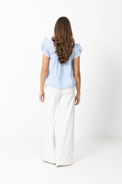 Vår Pinstripe Top - Blue Stripe