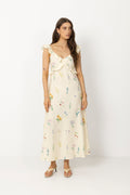 Melbaic Dress - Off White Flower Print