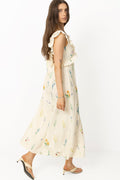 Melbaic Dress - Off White Flower Print