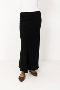Viso Linen Skirt - Black