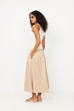 Yara Poplin Skirt - Dark Sand