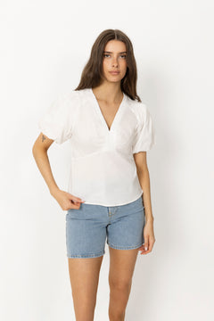 Irina Poplin Blouse - White