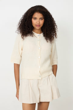 Kae Ss Knit Cardigan - Oyster