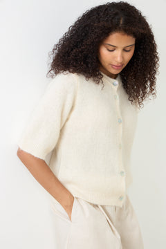 Kae Ss Knit Cardigan - Oyster