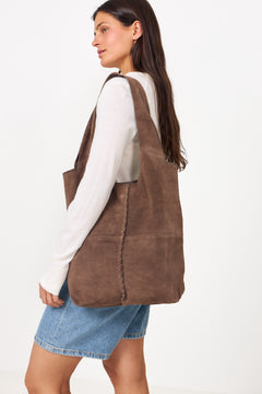 Suede Demi Bag - Hot Fudge Brown