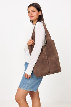 Suede Demi Bag - Hot Fudge Brown