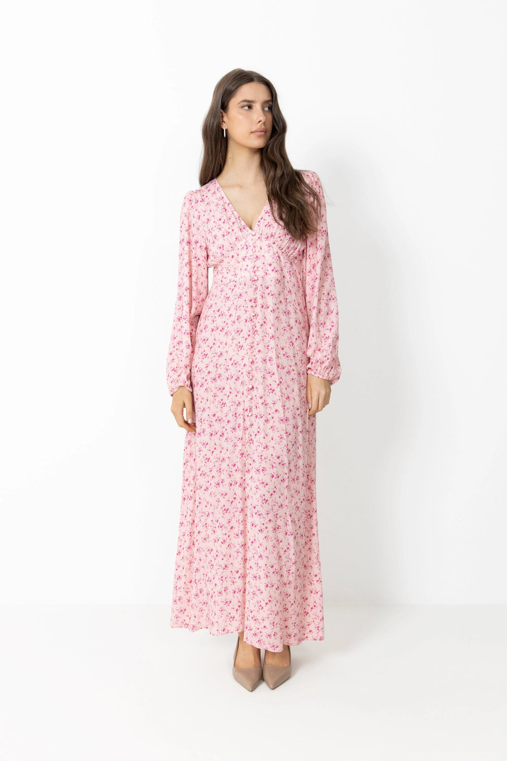 Lilith Maxi Dress - Cheryl Pink Print
