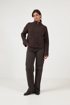 Sia Ras Ls Knit Zipper Cardigan Noos - Delicioso