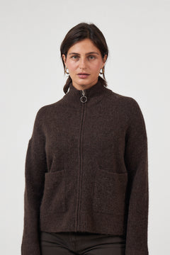 Sia Ras Ls Knit Zipper Cardigan Noos - Delicioso