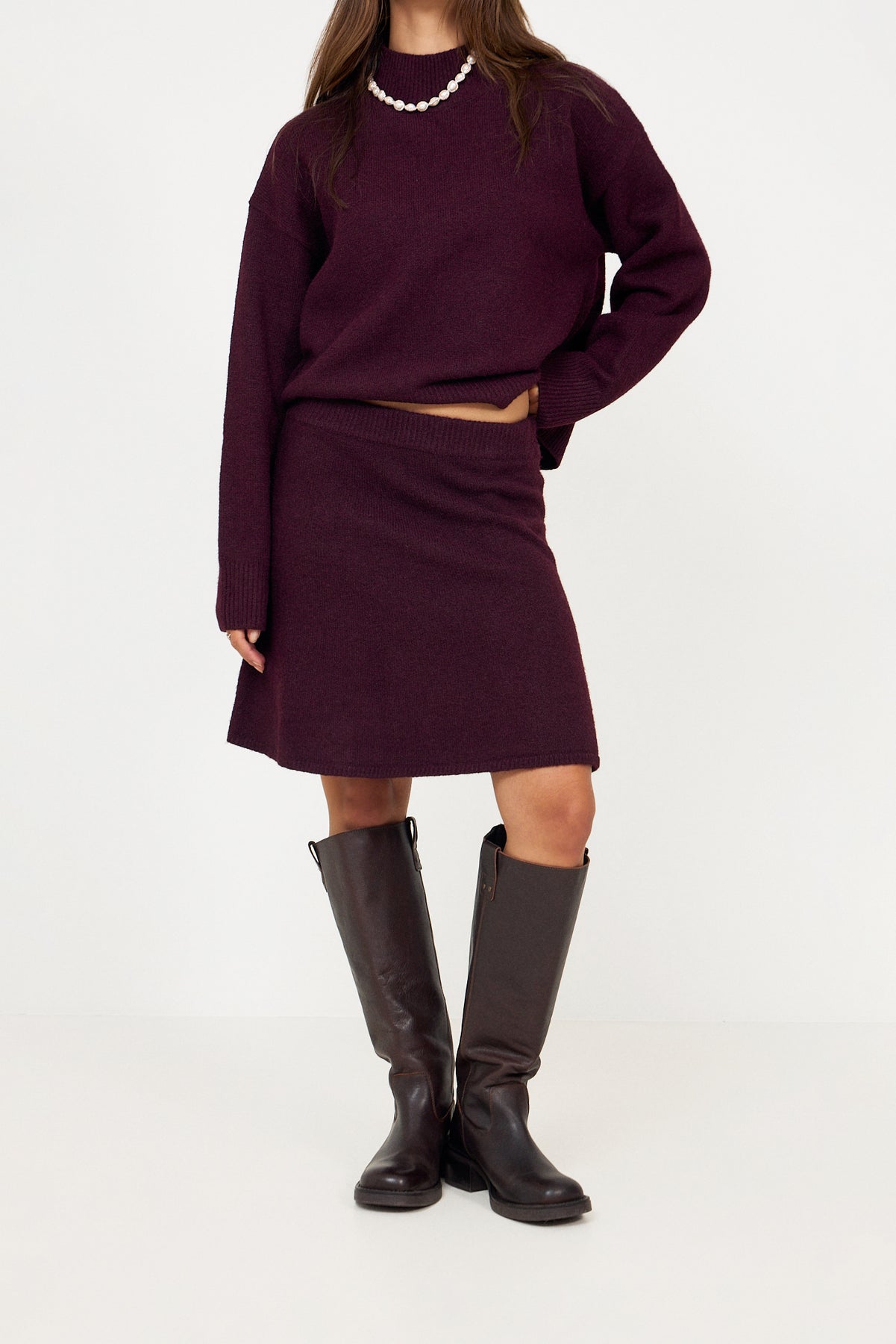 Gisa Knit Skirt - Wine
