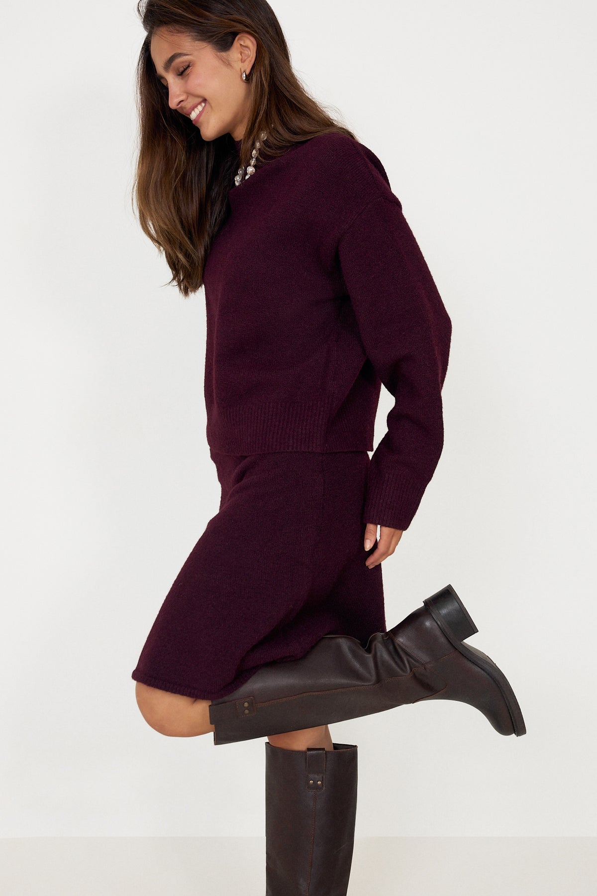 Gisa Knit Skirt - Wine