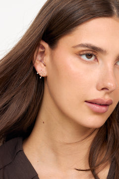 Juliette - Cute Pearl Bow Stud Earrings - Gold