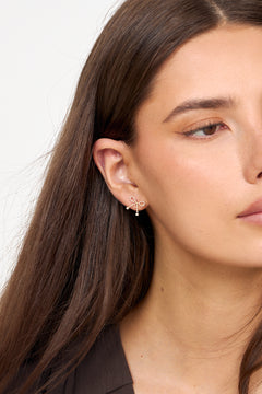 Juliette - Cute Pearl Bow Stud Earrings - Gold