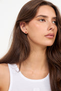 Sarah - Red Heart Stud Earring Stainless Steel - Gold