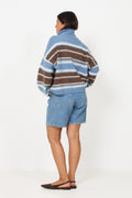 Tine Stripe Cardigan - Blue Stripe