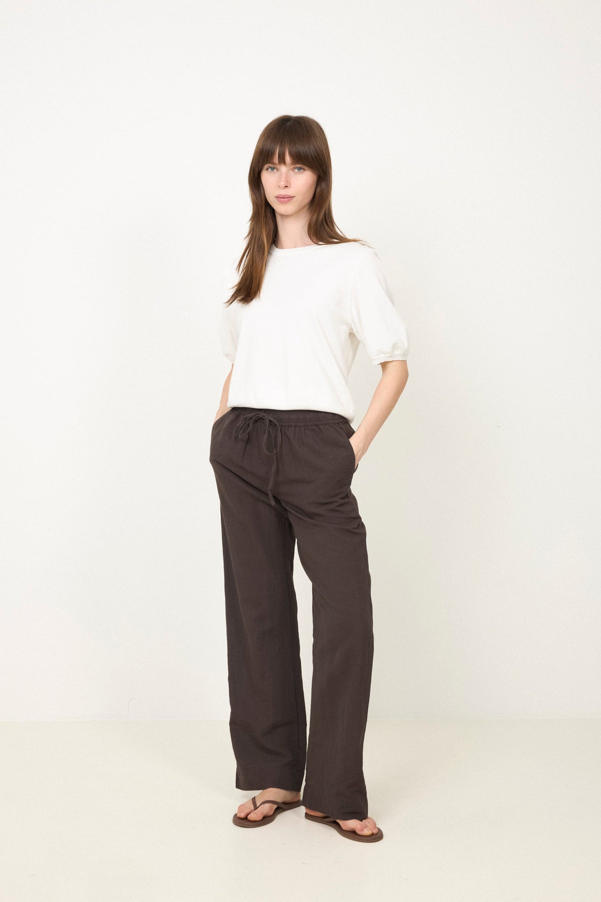 Sonar Linen Pants - Dark Brown