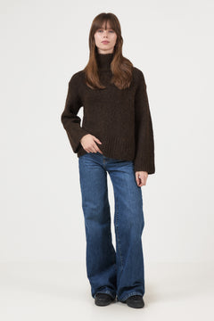 Gabriella Ls Knit High Neck - Delicioso Melange