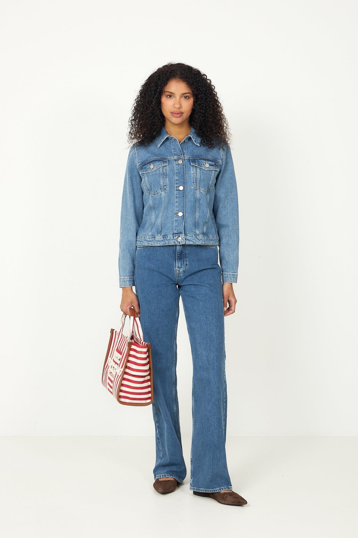 Wide Bea-Kori Hw Jeans - Medium Blue Denim