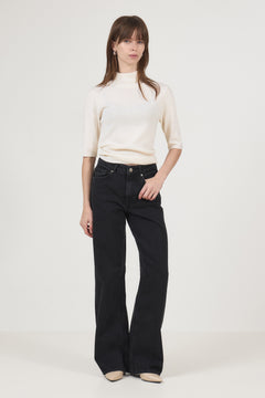 Wide Bea-Kori Hw Jeans - Black Denim