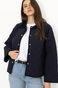 Anne Quilt Solid Jacket - Navy