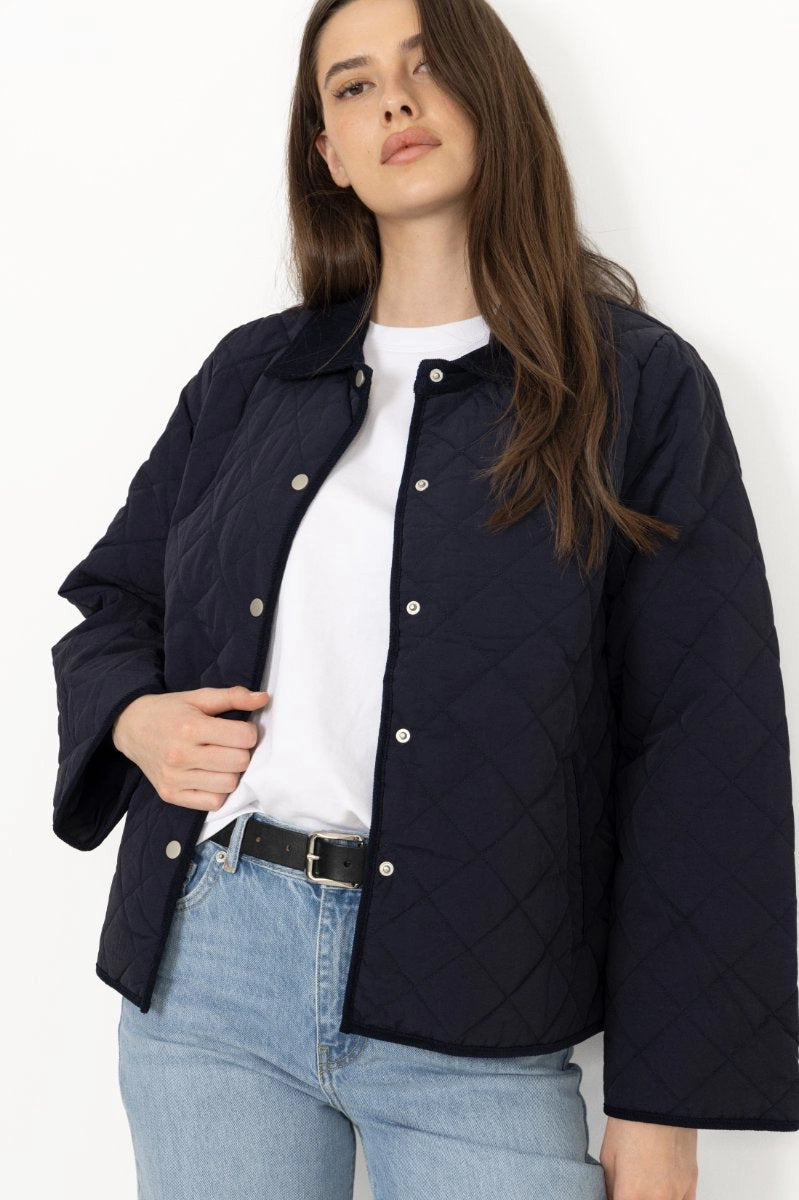 Anne Quilt Solid Jacket - Navy