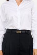 Monogram Leather Belt - Black