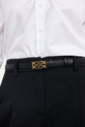 Monogram Leather Belt - Black