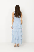 Marli Solid Chiffon Dress - Light Blue