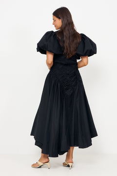 Wisteria Midi Dress - Black