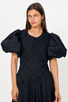 Wisteria Midi Dress - Black