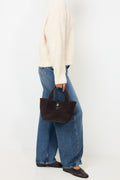 Lucille Tote Bag Small - Dark Brown Suede