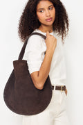 Oskan Hobo Soft Suede Leather Braided - Coffee