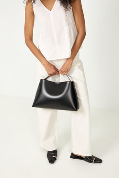 Stella Medium Leather Bag - Black