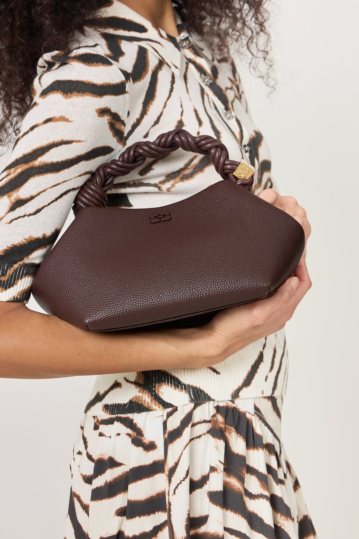 Ganni Bou Bag Small Grained - Chicory Coffee