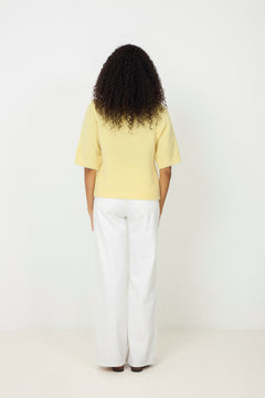 Kae Ss Knit Cardigan - Light Yellow