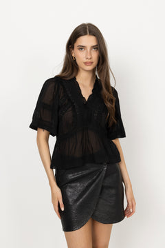Evienne S Voile Top - Black