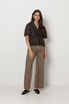 Evienne S Voile Top - Dark Brown